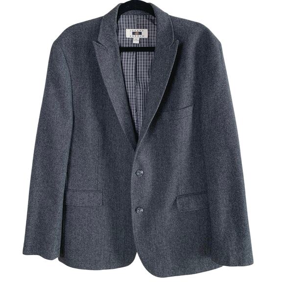 Joseph Abboud Siz XL Mens Wool Blend Sport Coat Blazer Jacket Gray Elbow Patches - Picture 1 of 11
